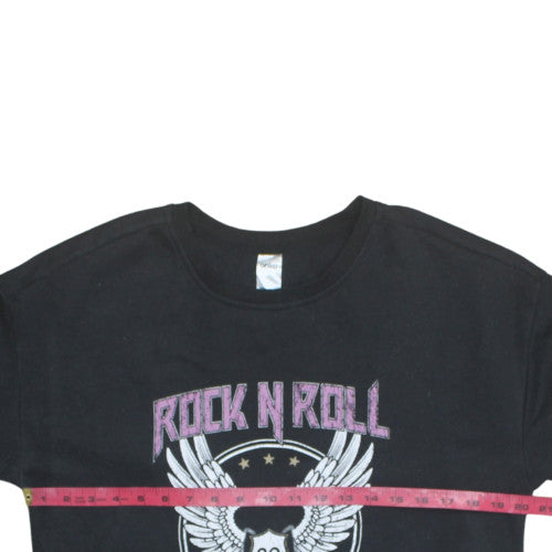 Anko Women's Black Rock N Roll Pullover Sweatshirt Size 12