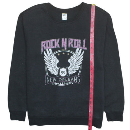 Anko Women's Black Rock N Roll Pullover Sweatshirt Size 12