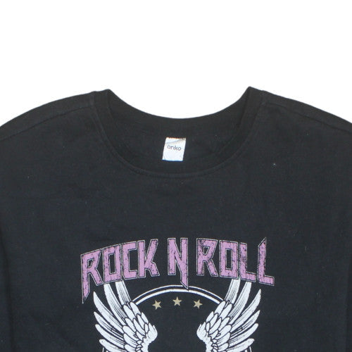 Anko Women's Black Rock N Roll Pullover Sweatshirt Size 12