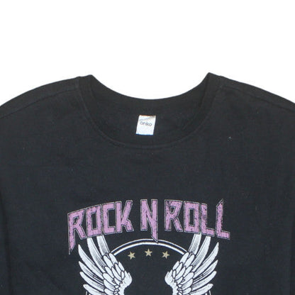 Anko Women's Black Rock N Roll Pullover Sweatshirt Size 12