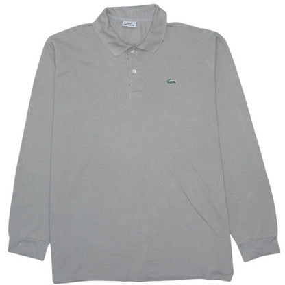 Lacoste Men’s Grey Long Sleeve Cotton Polo Shirt Size S