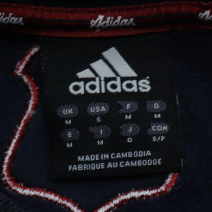 Adidas Men Blue Embroidered Crew Neck Pullover Sweatshirt M