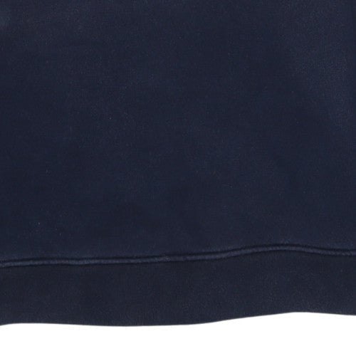 Adidas Men Blue Embroidered Crew Neck Pullover Sweatshirt M