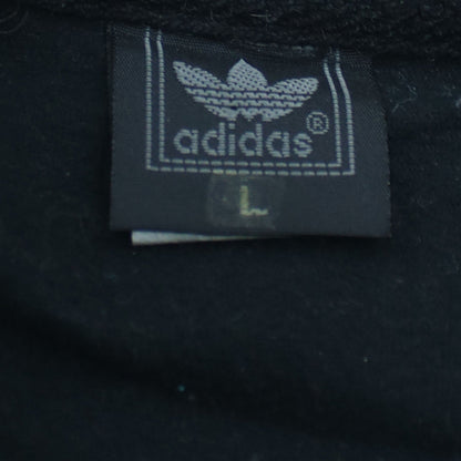 adidas Mens Black Track Jacket Size L Retro Full Zip 3-Stripes