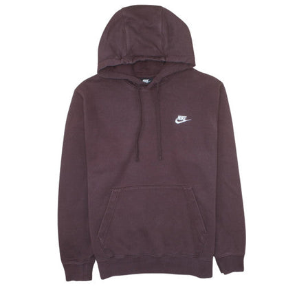 Nike Men Brown Pullover Fleece Hoodie M Regular Fit Long Sleeve