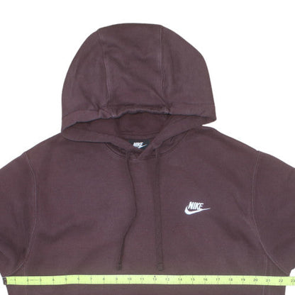 Nike Men Brown Pullover Fleece Hoodie M Regular Fit Long Sleeve