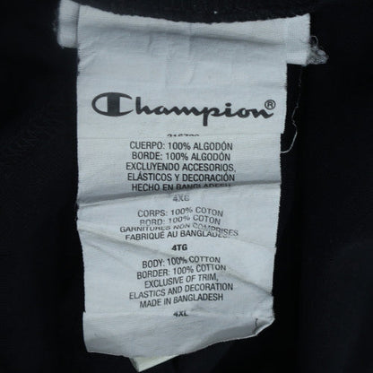 Champion Men's Black 4XL Crew Neck Cotton Logo T-Shirt