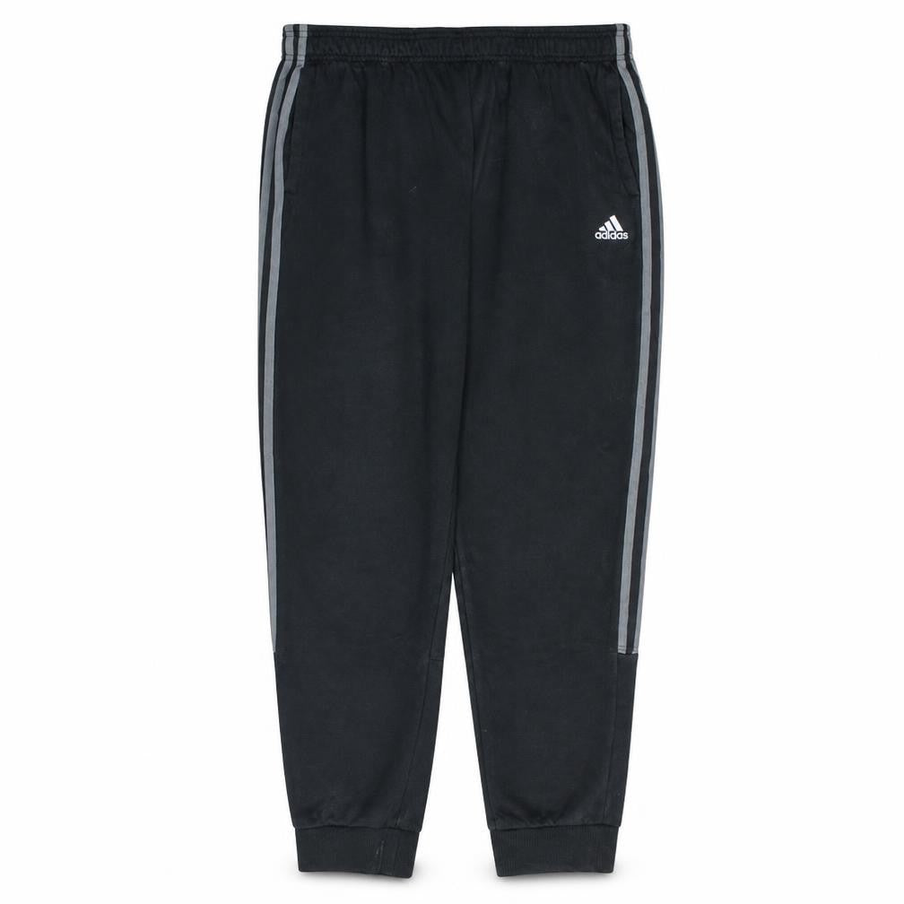Front view of Adidas Men's Black Jogger Trousers L Regular Fit Fleece Sportswear