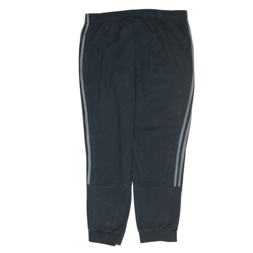 Adidas Men's Black Jogger Trousers L Regular Fit Fleece Sportswear