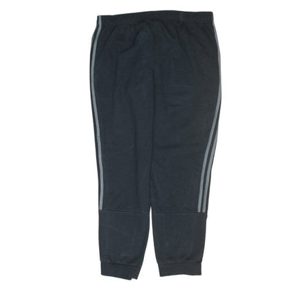 Adidas Men's Black Jogger Trousers L Regular Fit Fleece Sportswear