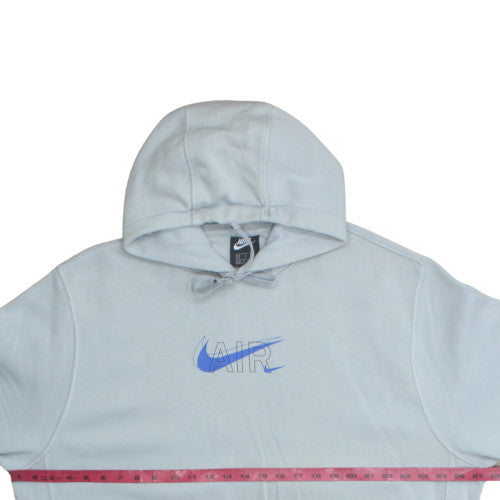 Nike Men's Grey XL Pullover Hoodie with Blue Air Logo Graphic