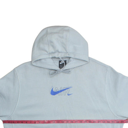 Nike Men's Grey XL Pullover Hoodie with Blue Air Logo Graphic