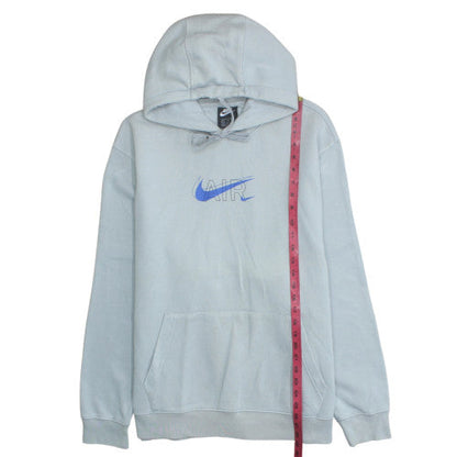 Nike Men's Grey XL Pullover Hoodie with Blue Air Logo Graphic