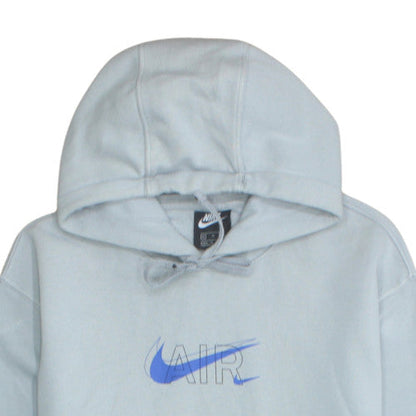 Nike Men's Grey XL Pullover Hoodie with Blue Air Logo Graphic