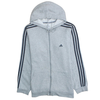 Adidas Men's Grey Full Zip Hooded Sweatshirt XL Sports Fleece