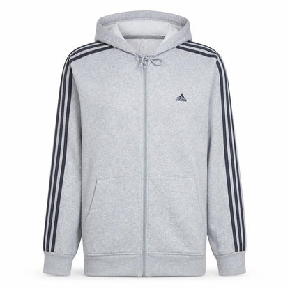 Adidas Men's Grey Full Zip Hooded Sweatshirt XL Sports Fleece
