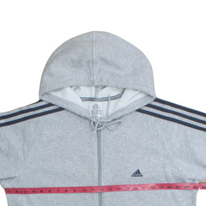 Adidas Men's Grey Full Zip Hooded Sweatshirt XL Sports Fleece