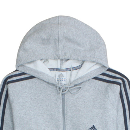 Adidas Men's Grey Full Zip Hooded Sweatshirt XL Sports Fleece