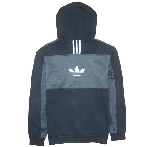 Adidas Men Black Grey Full Zip Hoodie Medium Hooded Sweatshirt