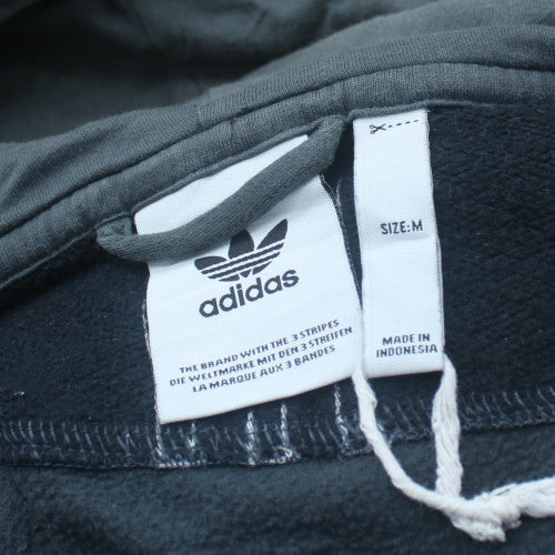 Adidas Men Black Grey Full Zip Hoodie Medium Hooded Sweatshirt
