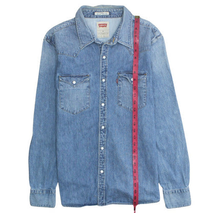 Levi's Women's Blue Denim Slim Fit Button-Up Shirt M