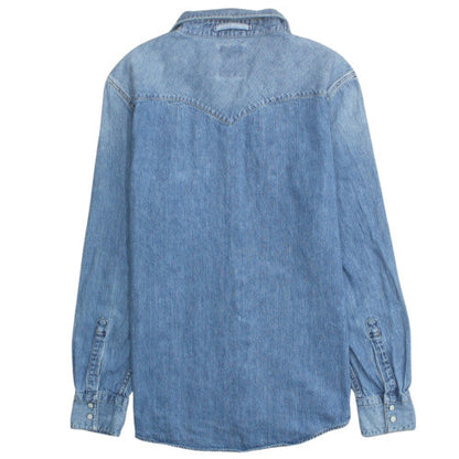 Levi's Women's Blue Denim Slim Fit Button-Up Shirt M