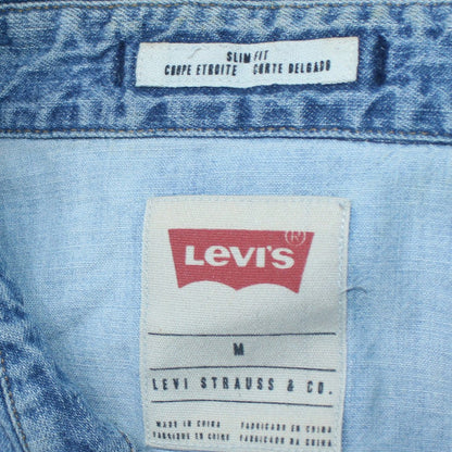 Levi's Women's Blue Denim Slim Fit Button-Up Shirt M