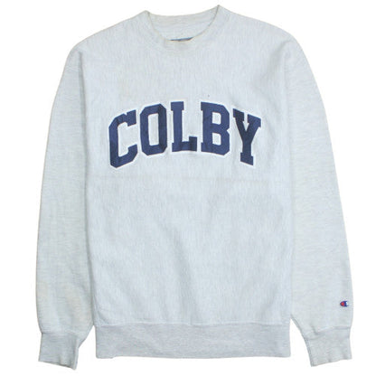 Champion Men's Grey Colby College Crew Neck Sweatshirt M Regular Fit