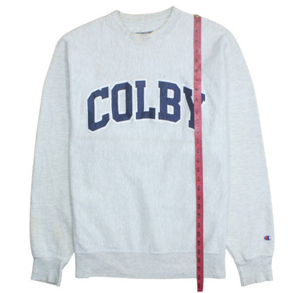 Champion Men's Grey Colby College Crew Neck Sweatshirt M Regular Fit