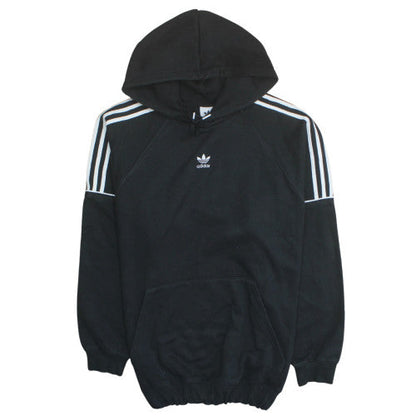 Adidas Womens Black XL Pullover Hoodie with Logo and Stripes