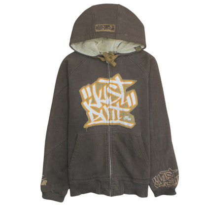 Nike Air Men's Brown Full Zip Hoodie Size M Graphic Pullover