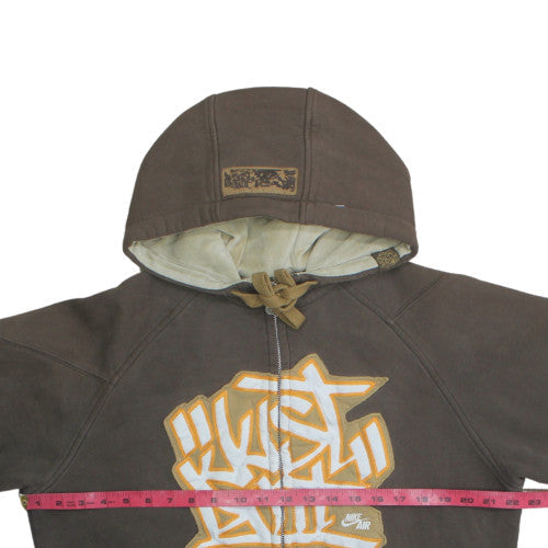 Nike Air Men's Brown Full Zip Hoodie Size M Graphic Pullover