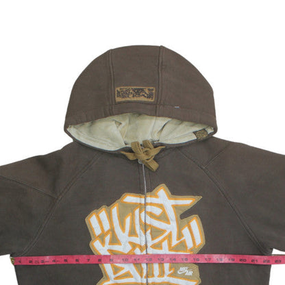 Nike Air Men's Brown Full Zip Hoodie Size M Graphic Pullover