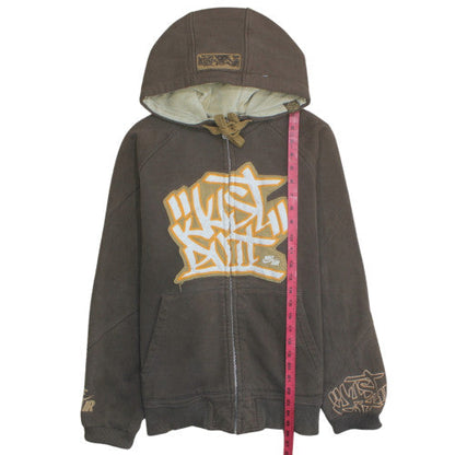 Nike Air Men's Brown Full Zip Hoodie Size M Graphic Pullover