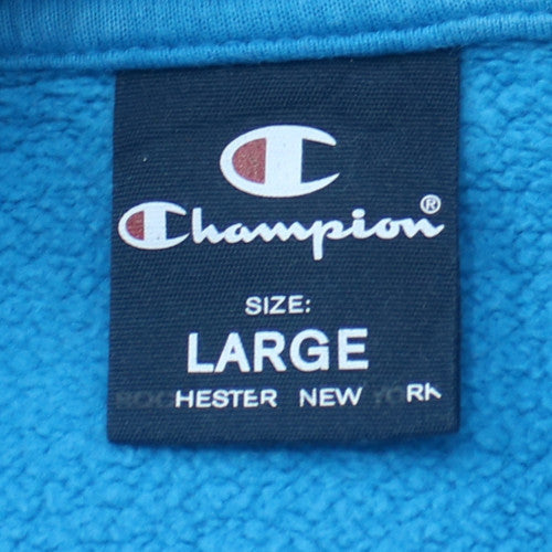 Champion Men's Blue Pullover Hoodie Size L Fleece Sportswear