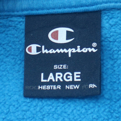 Champion Men's Blue Pullover Hoodie Size L Fleece Sportswear