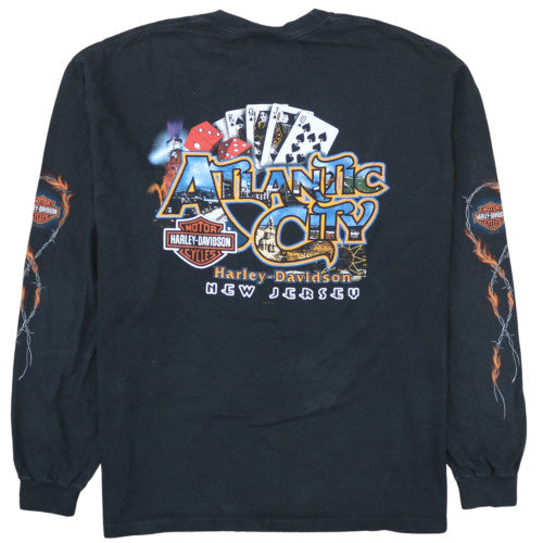 Harley-Davidson Mens Black XL Long Sleeve Graphic T-Shirt