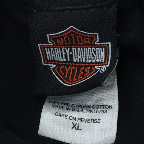 Harley-Davidson Mens Black XL Long Sleeve Graphic T-Shirt