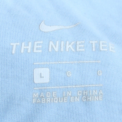 Nike Men's Blue Crew Neck Short Sleeve Cotton T-Shirt Size L