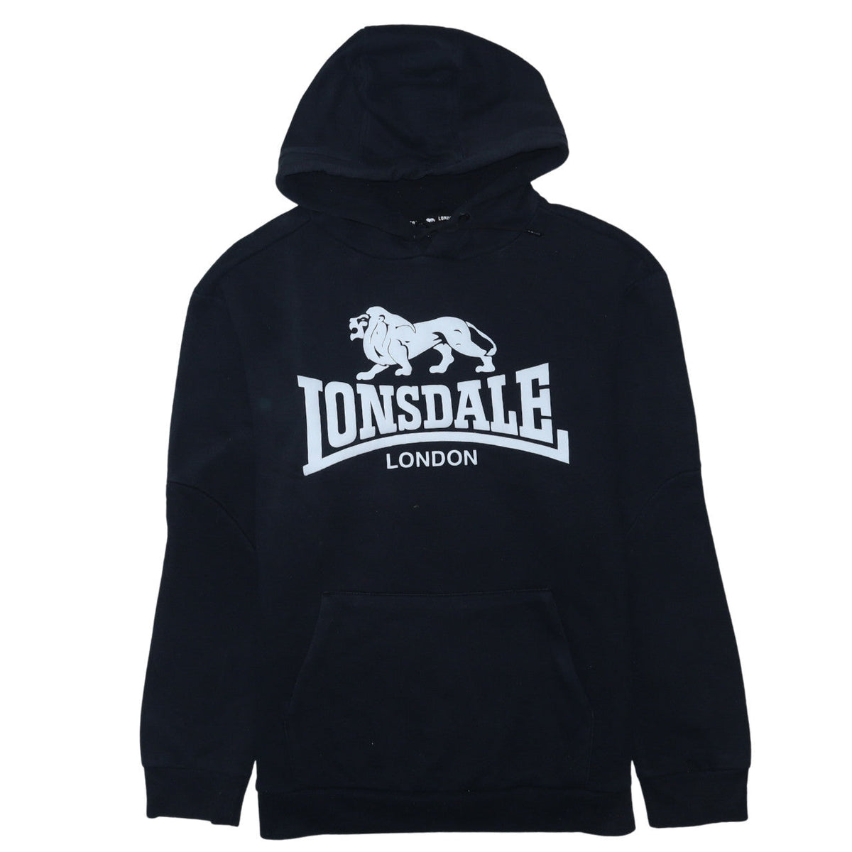 Lonsdale Men's Black Pullover Hoodie M Regular Fit Graphic Logo