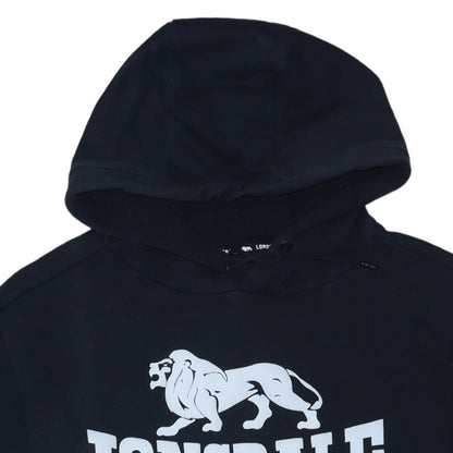 Lonsdale Men's Black Pullover Hoodie M Regular Fit Graphic Logo