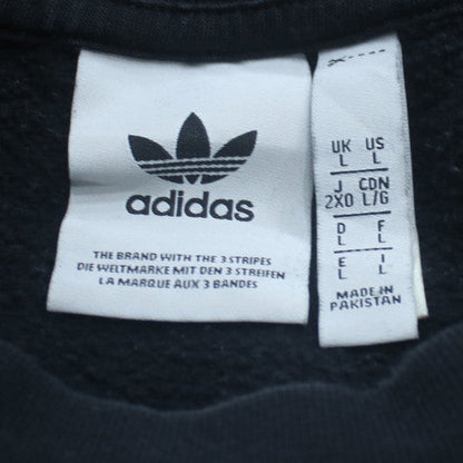 adidas Mens Black L Crew Neck Pullover Sweatshirt