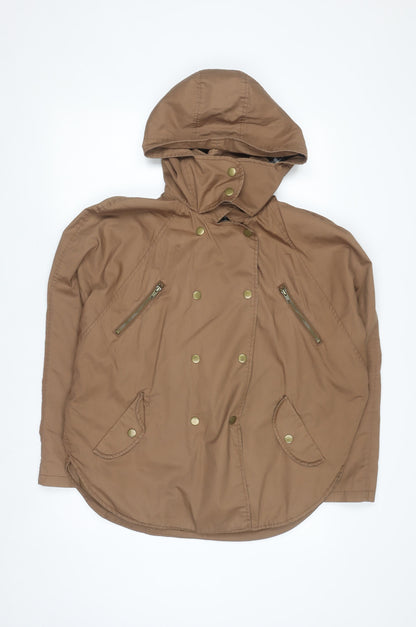 Next Women’s Brown Hooded Parka Jacket Size 14 Cotton Blend