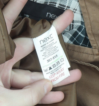 Next Women’s Brown Hooded Parka Jacket Size 14 Cotton Blend