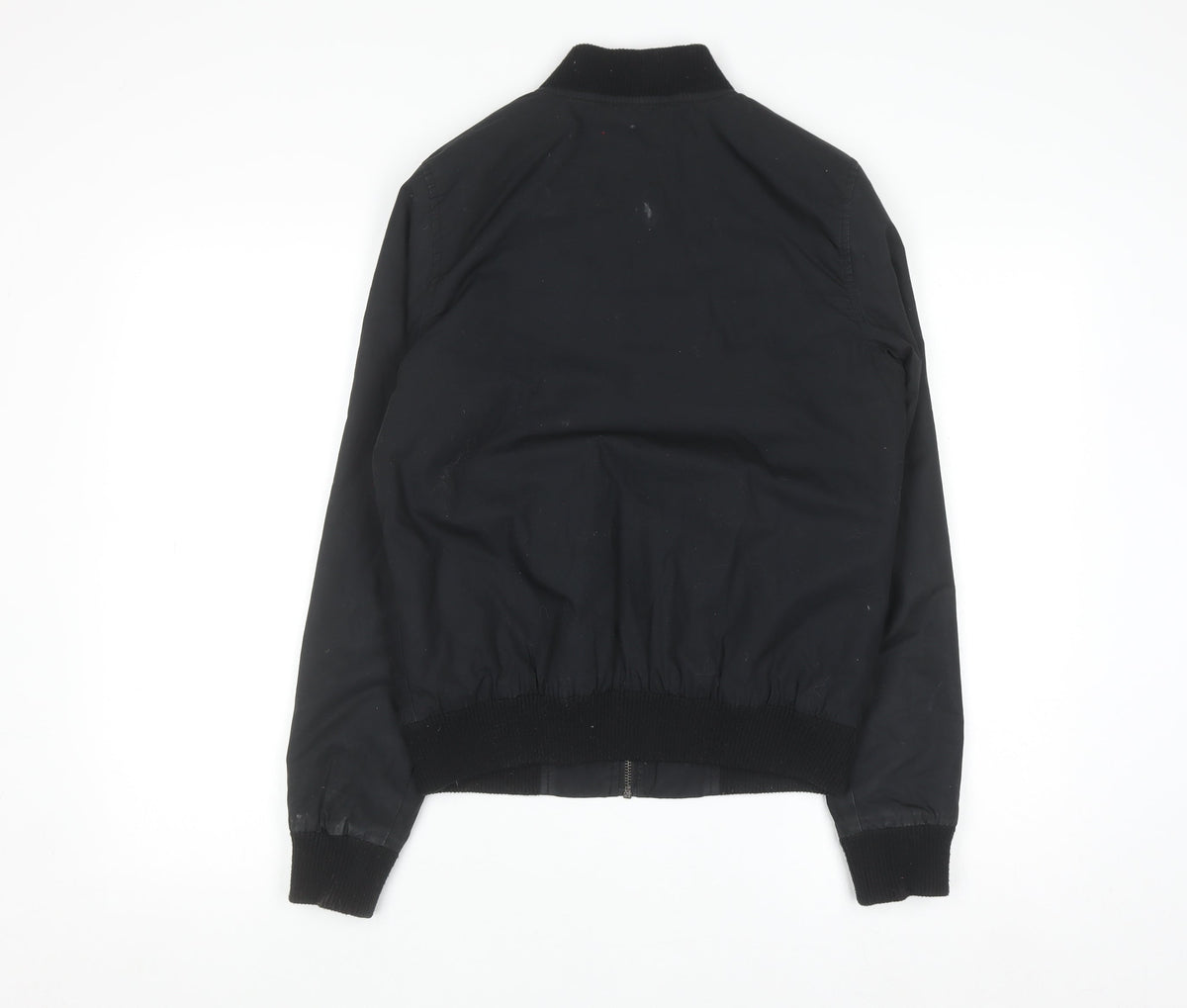 Topman Men's Black Bomber Jacket XS Cotton Zip Casual