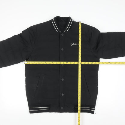 Hollister Mens Black S Varsity Jacket Padded Bomber Style