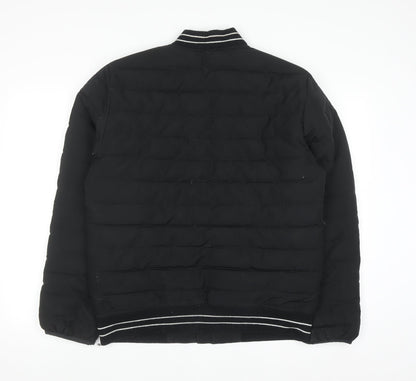 Hollister Mens Black S Varsity Jacket Padded Bomber Style