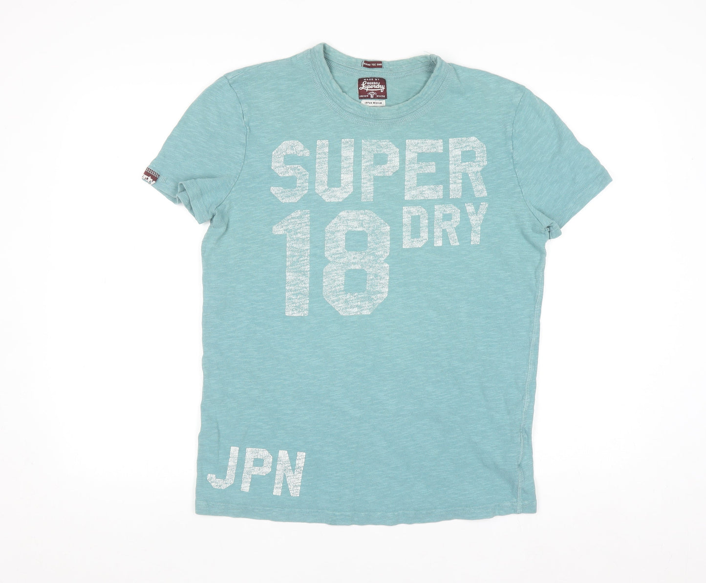 Superdry Men's Green Graphic Print Crew Neck Cotton T-Shirt Size M