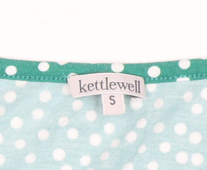 Kettlewell Women's Green Polka Dot 3/4 Sleeve Scoop Neck T-Shirt Size S