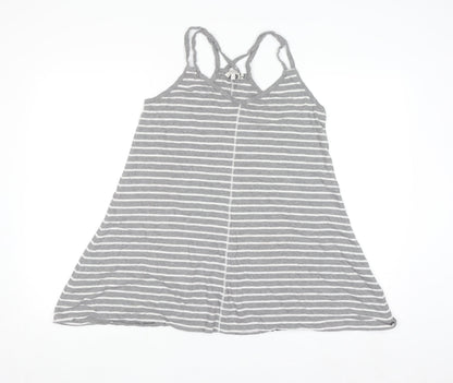 FatFace Women's Grey Striped Cotton Modal Camisole Tank Top Size 12